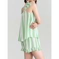 thumbnail image 5 of Elippeo Women Summer Shorts Outfits Stripe/Plaid Ruffles Straps Sleeveless Tank Tops and Shorts 2 Pieces Clothes Set, 5 of 7