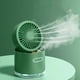 thumbnail image 2 of Mini ventilador humidificador portátil 2 en 1 con carga USB, silencioso, ajustable, con pulverizador, color verde, 2 of 5