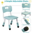 thumbnail image 5 of 4 in 1 Kids Table and Chairs Set, Toddler Table and Chair Set for Kids Ages 3-10, 29.5" L x 23.6" W Activity Table w/Storage, Graffiti & Building Blocks Double-Sided Tabletop, Grayish Blue, 5 of 6