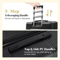 thumbnail image 3 of Euroco 6 Piece Luggage Sets, Lightweight Hardshell Suitcase set with Spinner Wheels,Handle Password Lock,Cosmetic Case & 2 Travel Duffel Bags,Large Suitcase Set for Family(14/20/24/28 inch),Black, 3 of 10