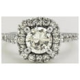 thumbnail image 3 of Halo Jewelers 10k White Gold 2 1/10 Carat (Ctw) Center 7.5MM Round Cut Lab Created Moissanite And Natural Diamond Halo Solitaire Engagement Rings for Women (2.10 Cttw) Ring Size-5, 3 of 5