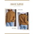 thumbnail image 3 of HOTAPEI Turtleneck Sweaters for Women Yellow Oversized Chunky Cable Knit Sweater Soft Comfy Pullover Sweaters Pullover Knit Winter Tops, 3 of 7