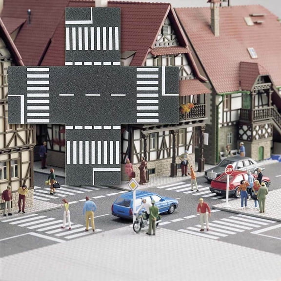 Busch N Scale Street/Roadway 4-Way Pedestrian Crossing Intersection