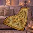 thumbnail image 5 of Vintage Fantasy Map Design, Peaceful Mountain Lake Scene, Warm Flannel Blanket for Cabin and Lodge with Detailed Artwork, Outdoor Lovers Camping Gift, Fantasy Home Decor, 5 of 7