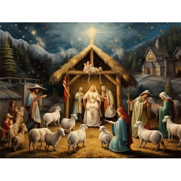 Jigsaw Puzzles 500 Pieces For Adults Christmas Holy Nativity Formation Wooden Educational Games For Family Friend Home Decoration Funny Wall Art Gift