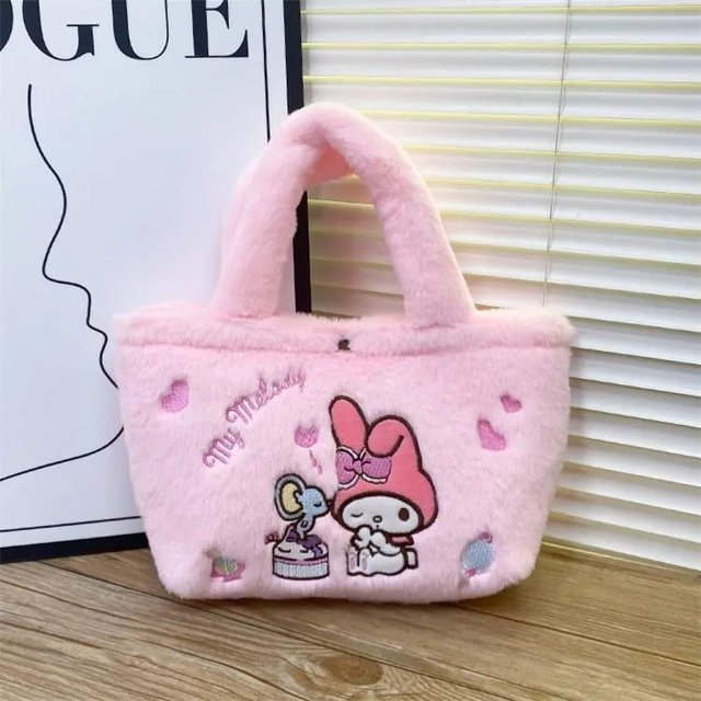 Kawaii peluche dessin animé cannelle sac à main ma mélodie épaule sacs de messager Kuromi peluche maquillage sac à dos filles enfants cadeaux