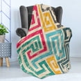 thumbnail image 4 of Indie Soft Flannel Fleece Blanket, Colorful Vintage Spiral Pattern with Grunge Damaged Effect Geometric Abstract Design, Cozy Plush for Indoor and Outdoor Use, 60" x 80", Multicolor, by Ambesonne, 4 of 5