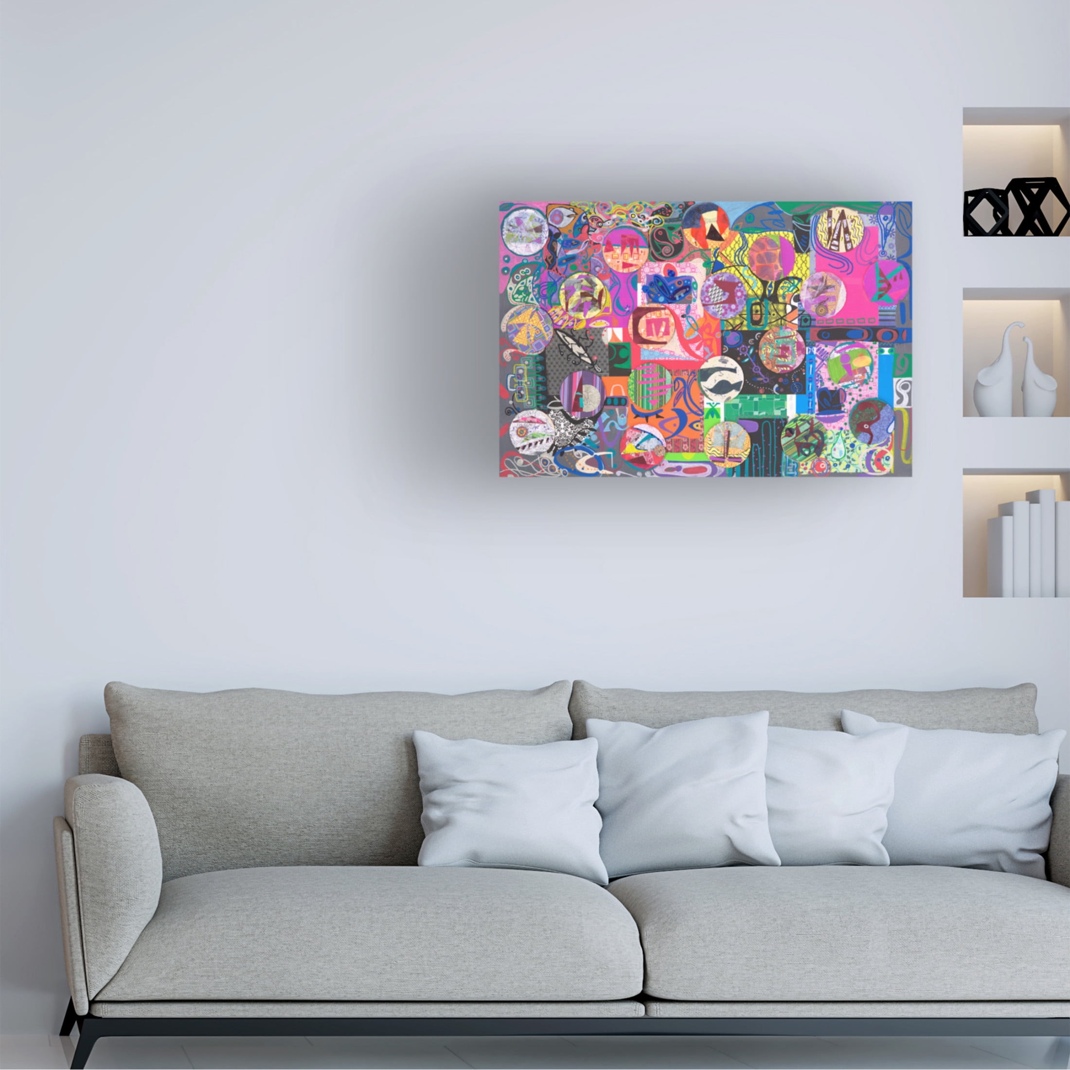 Canvas Wall Art - Ellen Kossoff 'Buttons' Wall Art for Living Room, Bedroom, or Office Décor by Trademark Fine Art - 47 x 30 Inches