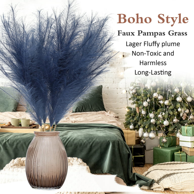 Wholesale Discount DARK NAVY / Black Pampas Grass Dried Flowers for your  store - Faire