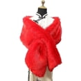 thumbnail image 1 of Chal de piel sintética para mujer, abrigos de piel con cuello de piel sintética para fiesta, cubierta de boda nupcial de invierno, 1 of 2