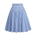 thumbnail image 4 of Mrat Long Skirt Women's Vintage High Waist A-Line Skirt Flared Midi Skirt A-Frame Skirts S-118 Sky Blue S, 4 of 6