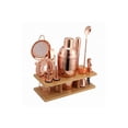 thumbnail image 4 of Shaker Set with Wooden Stand Rose Gold Stainless Steel Bar Tools, 4 of 8