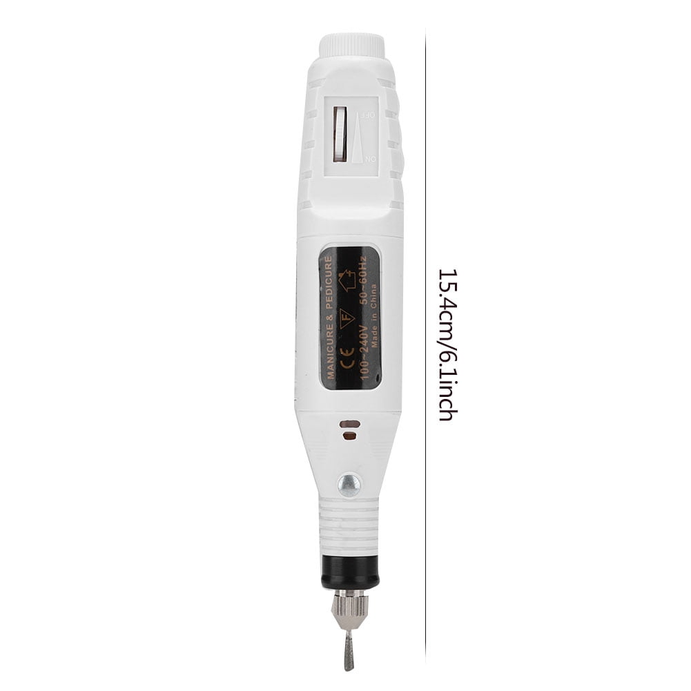 Riousery Professional Electric Manicure Nail Toe Drilling Machine with 30Pcs Grinding Head Set, High Speed Portable Efile for Acrylic Nails and Gel Polish Removal, 100-240V White (8.6 inches / 22 cm)