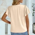 thumbnail image 5 of Vekome Womens Blouses Plus Size Plus Size Short Sleeve T Shirts V Neck Casual Pullover Satin Solid Color Summer Tops, 5 of 7