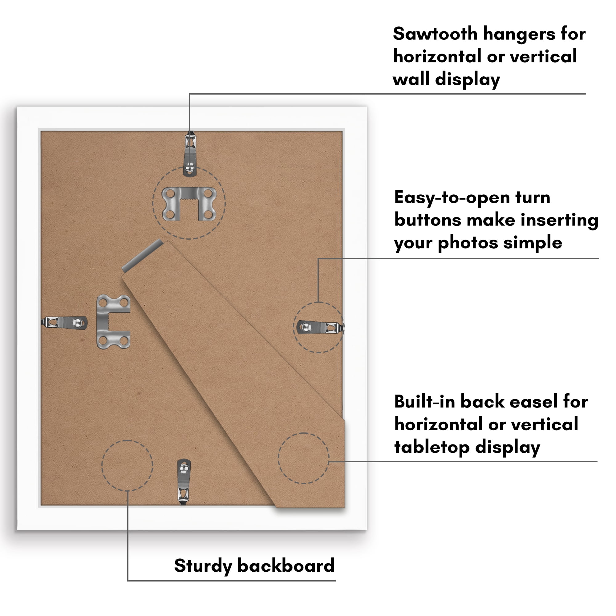 Americanflat 8x10 Picture Frame with Polished Plexiglass with 5x7 Mat 2 Pack Display Photo Galleria - White