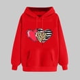 thumbnail image 2 of Love Heart Hooded Sweatshirts for Women Valentines Day Oversized Long Sleeve Pullover Hoodie Shirts, 2 of 5
