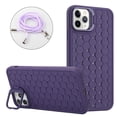 thumbnail image 4 of ELEHOLD for iPhone 14 Magnetic Stand Case with Detachable Lanyard Strap Honeycomb Heat Dissipation Compatible with Mag Safe Charging Lens Frame Kickstand Anti-Lost Protection Cover,Purple, 4 of 5