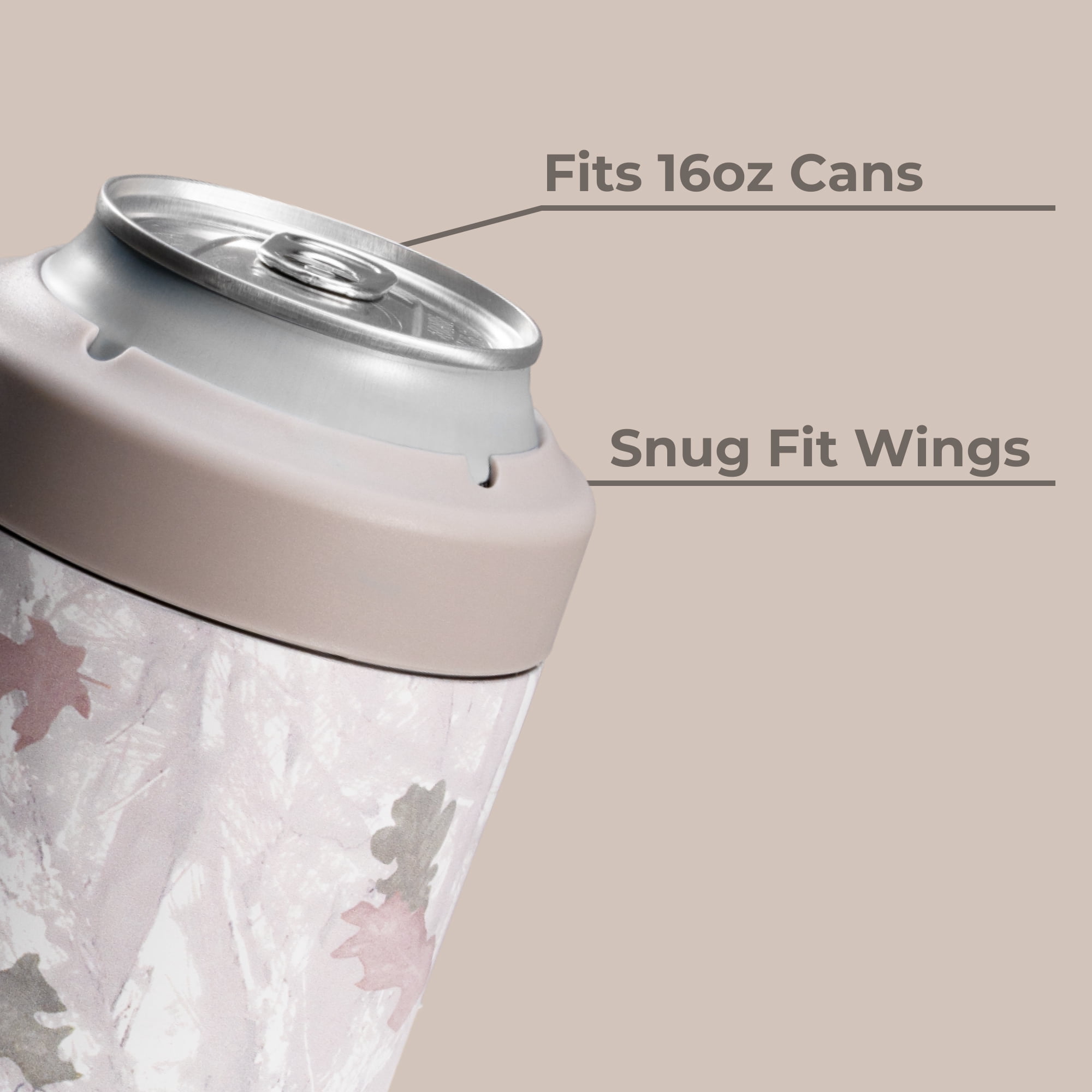 HydroJug Can Cooler - Standard 2-in-1 Insulated Can Cooler Cup 16oz - Stainless Steel, Non-Slip Rubber Base, Screw-Top Lid - Camo