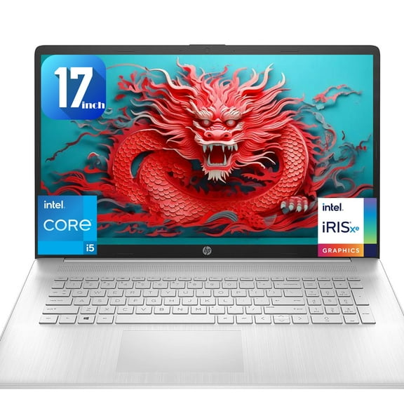 HP 17.3" Laptop, Intel i5-1135G7 Processor, 64GB RAM, 1TB SSD, IPS Full HD Display, HDMI, USB-Type C, Intel Iris Xe Graphics, Windows 11 Home, Silver