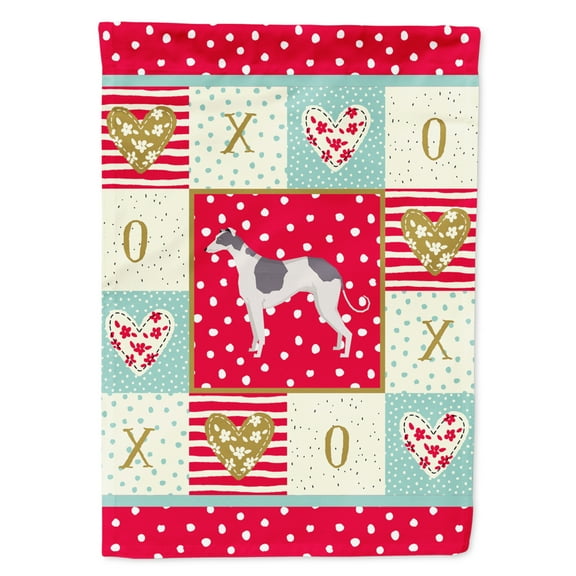 Carolines Treasures CK5933CHF Greyhound Love Flag Canvas House Size Large multicolor