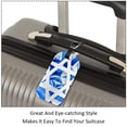 thumbnail image 3 of Square 2Pack PU Leather Blue and White Geometry Cruise Luggage Tag with Privacy Cover and Name ID Tag for Travel Handbags Backpacks Luggage Tags, 3 of 6