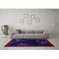 thumbnail image 3 of Ahgly Company Indoor Round Oriental Purple Asian Inspired Area Rugs, 7' Round, 3 of 4