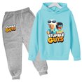 thumbnail image 3 of Sudadera con capucha para niños, abrigo de moda, estampado de viaje de anime para niños y niñas de 3 a 12 años, camiseta y pantalones, conjunto informal con capucha de 2 piezas, 3 of 5