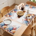 thumbnail image 5 of Easter Eggs Placemats Set of 2, Watercolor Red Orange Blue Eggs Spring Purple Blue Floral Leaf Non-Slip Place Mats Washable Table Mats for Kitchen Dining Table Decorations Indoor/Outdoor, 5 of 9