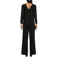 thumbnail image 2 of Marina crew neck sequin sleeves pullover construction scuba crepe pant set by Curated Brands, 2 of 2