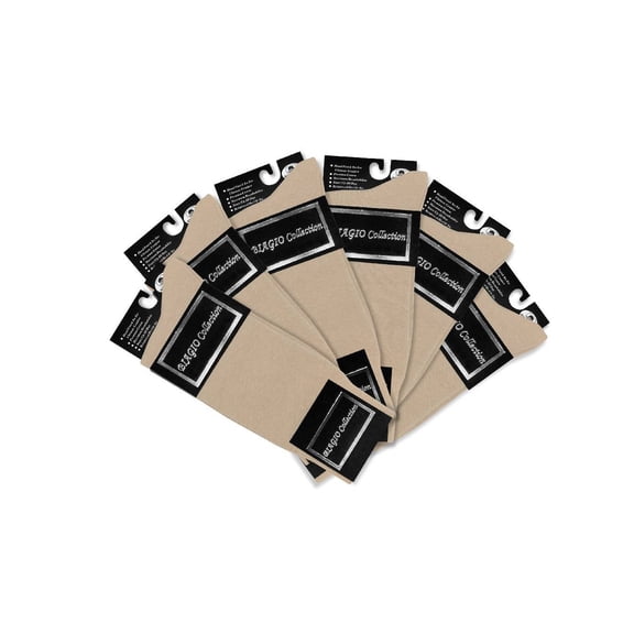 6 Pair of Biagio Solid BEIGE Color Men's COTTON Dress SOCKS