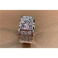 thumbnail image 4 of 2Ct Round Cut Simulated Diamond Men's Engagement Cluster Wedding Ring 14K White Gold Plated 925 Sterling Silver, 4 of 5