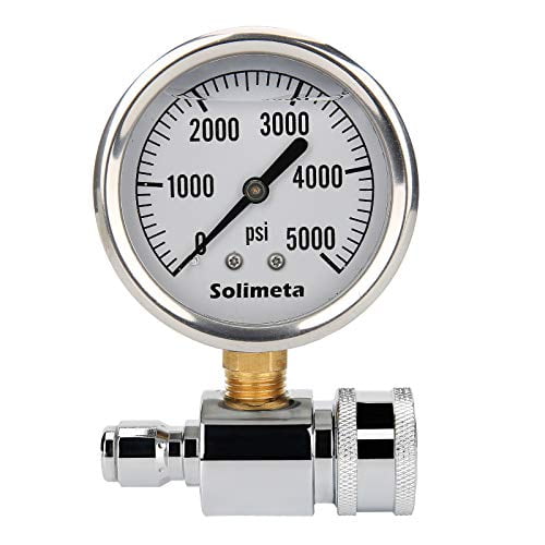 Solimeta 21/2" Pressure Washer Pressure Gauge Kit, 3/8 Inch Quick