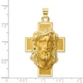 thumbnail image 2 of FJC Finejewelers 14 kt Yellow Gold Hollow Polished/Satin Jesus Cross Medal, 2 of 6