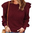 thumbnail image 1 of LinYooLi Chandail à Manches Longues pour Femmes Pull d'Hiver à Poignets Côtelés Haut Chaud Tricoté Décontracté, 1 of 3