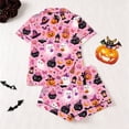 thumbnail image 4 of WOYY Halloween Pajama Set Girls Cute PJs Graphic Short Sleeve Top Shorts Sets, Sizes 3-14, 4 of 4