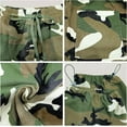 thumbnail image 4 of Camo Pants Women High Waisted Wide Leg Casual Camoflage Cargo Pants Baggy Elastic Waist Straight Jeans Trousers, 4 of 9