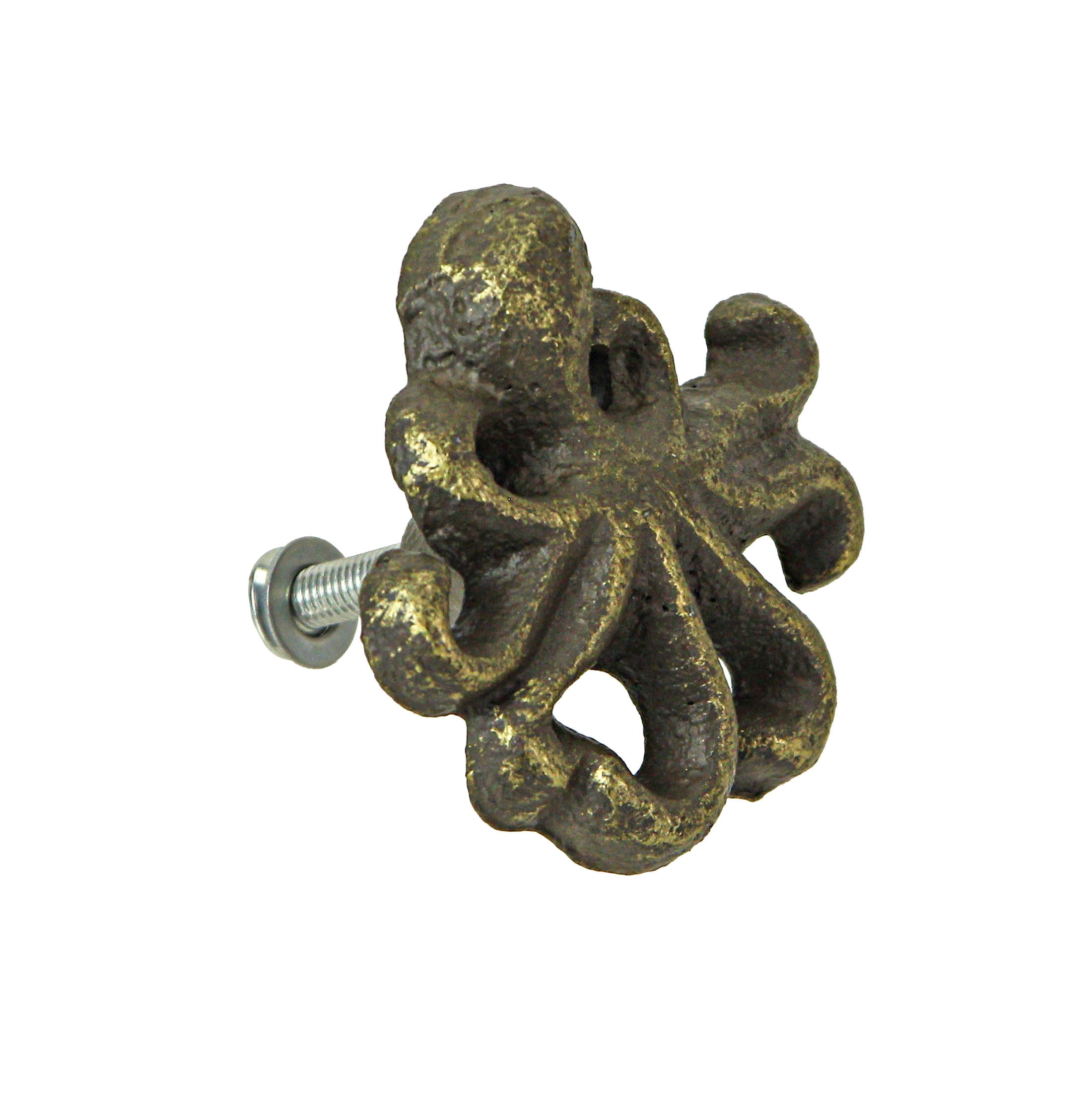 Zeckos Bronze Cast Iron Octopus Drawer Pulls/ Knobs (Set of 6)