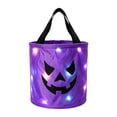 thumbnail image 2 of Light Up Halloween Bucket Led Halloween Basket Trick Or Treat Bags Glow In The Dark Bucket Candy Bucket Bags Reusable Goody Candy Bucket Halloween Birthday Party Favor Supplies 10.24 Inch, 2 of 2