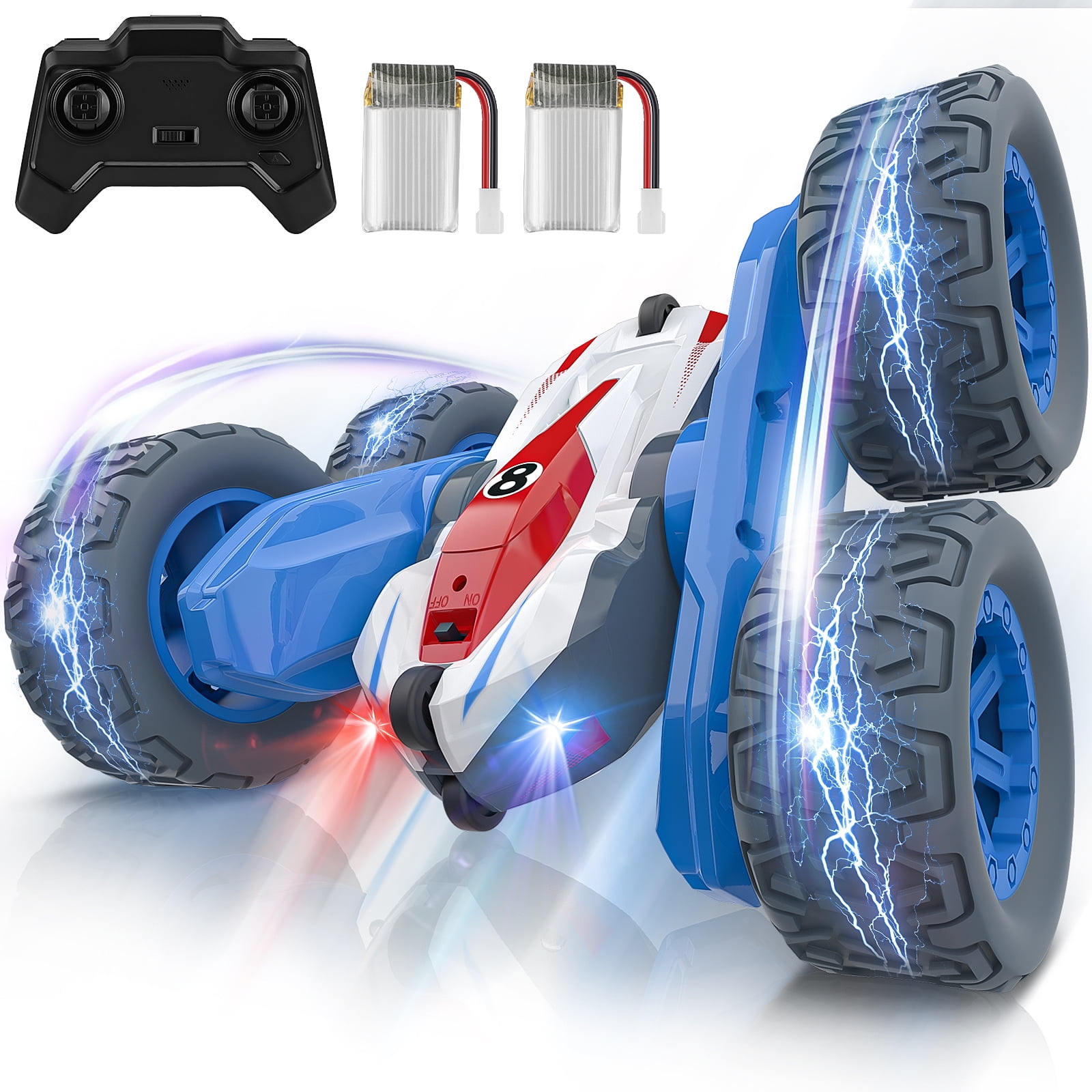 RC Cars Stunt Car Toy Green PUPOUSE Remote Control Car for Boys 4WD 2.4Ghz Double Sided 360° Rotating RC Vehicles LED Headlights Kids Xmas Birthday Toy Cars with 2 Rechargeable Batteries RC Cars Stunt Car Toy Green PUPOUSE Remote Control Car for Boys 4WD 2.4Ghz Double Sided 360° Rotating RC Vehicles LED Headlights Kids Xmas Birthday Toy Cars with 2 Rechargeable Batteries