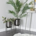 thumbnail image 3 of CosmoLiving by Cosmopolitan 19", 17"H Black Metal Planter with Removable Stand (2 Count), 3 of 15