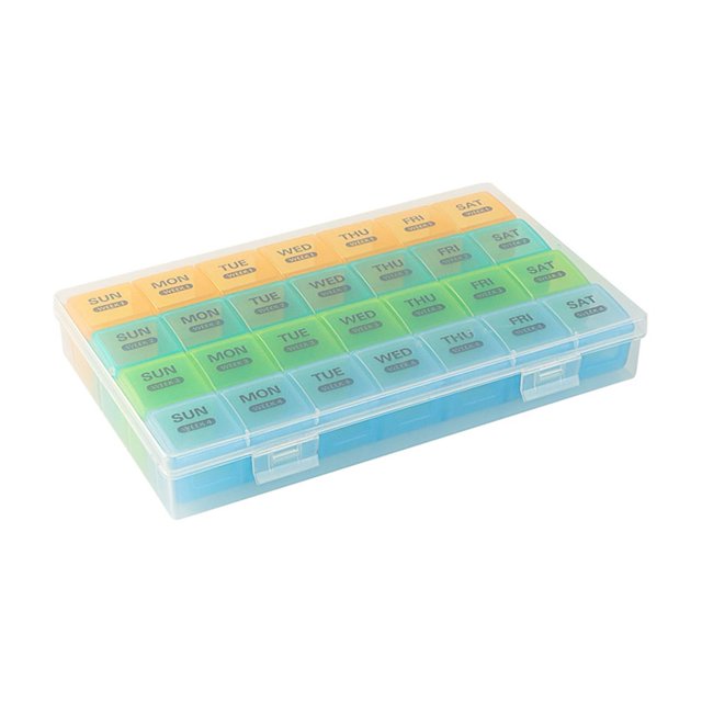 Moyic Organizador Eficiente De Pastilleros Para La Gestión Mensual De Medicamentos Pastillero Semanal 7 Días En Francés Almacenamiento y organización del hogar Color transparente