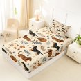thumbnail image 5 of Manfei Cartoon Dachshund Twin Sheets, Vintage Leaf Botanical Bedding, Cream, 3 Pieces, 1 Flat Sheet, 1 Fitted Sheet and 1 Pillowcase, 5 of 6
