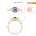 thumbnail image 4 of ANGARA Natural Three Stone Oval Amethyst and Half Moon Diamond Ring in 14K Yellow Gold for Women (Size-7x5mm) | February Birthstone, Anniversary, Jewelry Gift for Women | Natural Amethyst Ring, 4 of 8