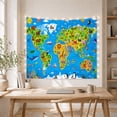 thumbnail image 5 of World Bright Representing with Ocean Continents Depicted, Adventurous Vintage for Nautical Decor Lovers, Wall Decor, Easter Gift, Tapestry Wall Hanging for Dorm and Living Room, 5 of 7