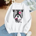 thumbnail image 4 of SIYUDAN Halloween Sweatshirt for Women Vintage Graphic Skeleton Sweatshirt Long Sleeve Crewneck White Sweat Shirt Autumn Halloween Clothes for Women M, 4 of 5