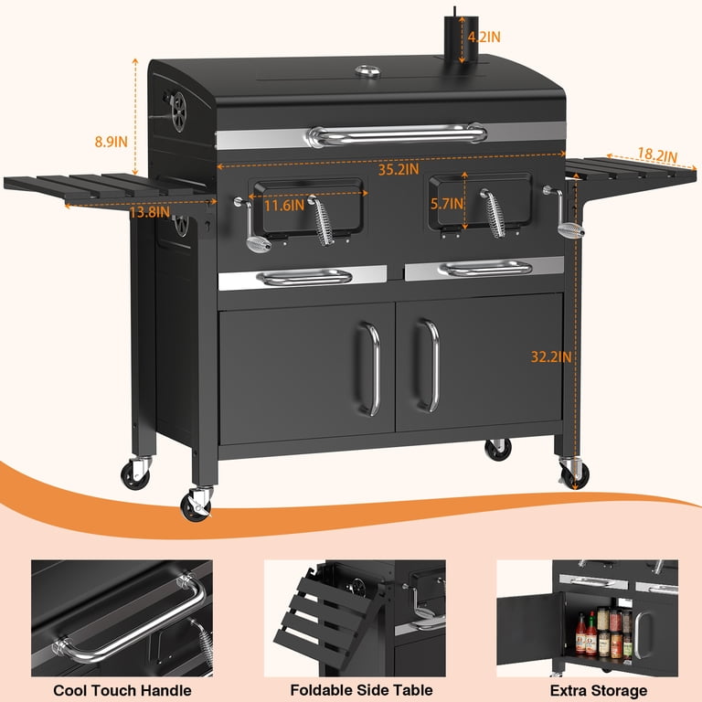 BBQセット SIXDAY Extra Large Charcoal Grill with Dual Adjustable Charcoal