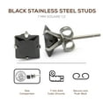 thumbnail image 4 of BEBERLINI Stud Earring Set of 4 Cubic Zirconia Earrings Shinny Female Black Square Ear Jewelry Size 7, 4 of 6