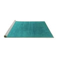 thumbnail image 2 of Ahgly Company Machine Washable Indoor Round Oriental Turquoise Blue Industrial Area Rugs, 8' Round, 2 of 4
