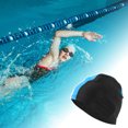 thumbnail image 2 of Unique Bargains 1 Pc Elasticity Swim Cap 5.91"x9.25" Lake Blue Black, 2 of 6
