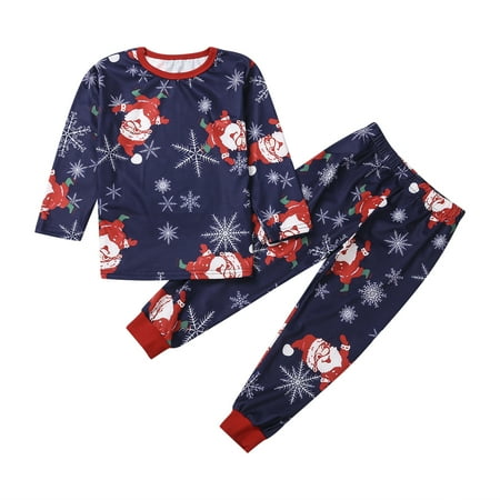 

Family Matching Christmas Pajamas Dad Mom Kid Cartoon Santa Sleepwear Sets